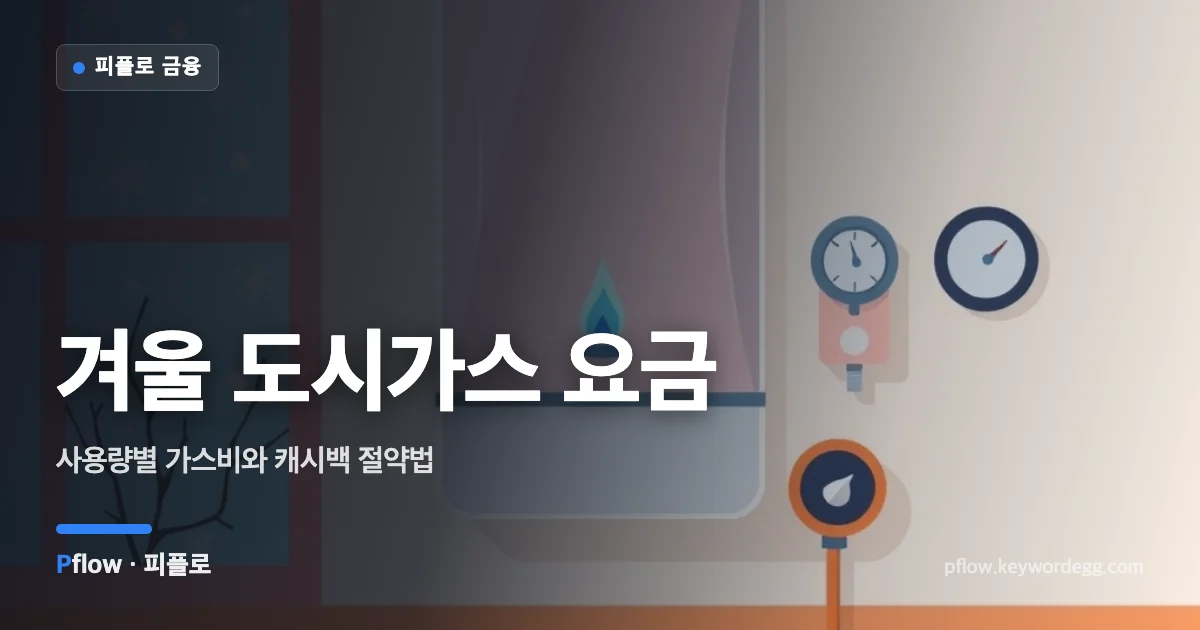 보일러와 온도조절기, 가스 계량기를 겨울 창문과 함께 그린 도시가스 요금 일러스트