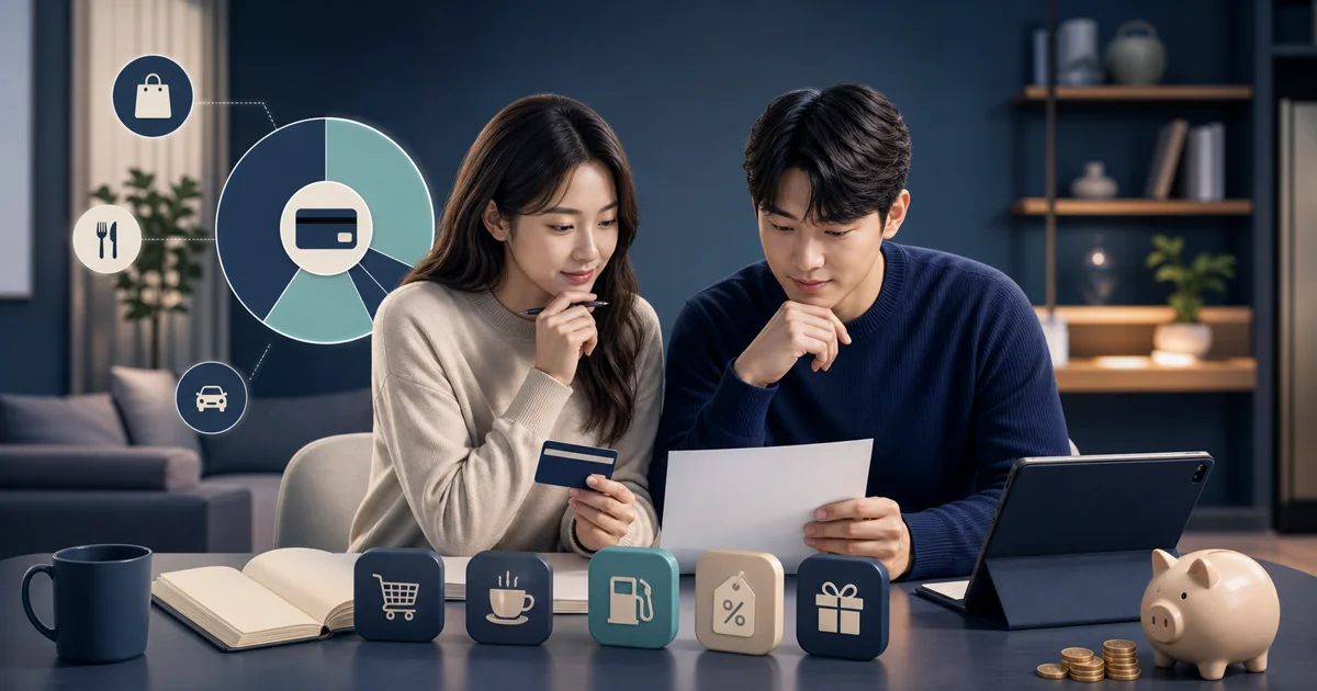 월 소비내역과 카드 혜택을 비교하는 가정