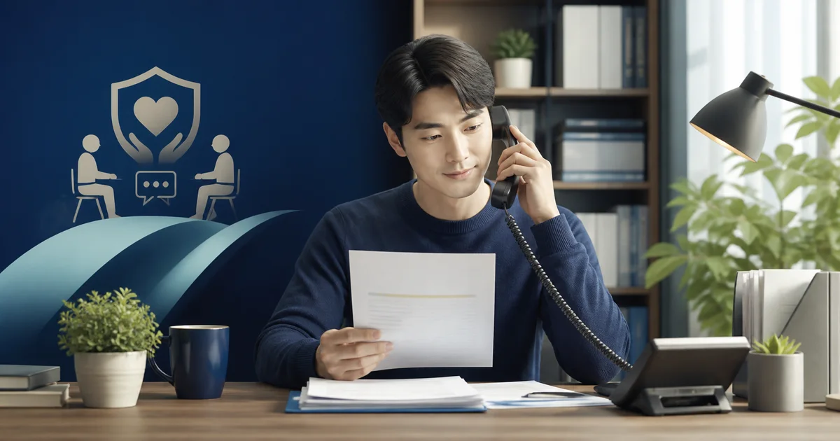 채무조정 상담을 위해 서류와 질문을 준비하는 모습