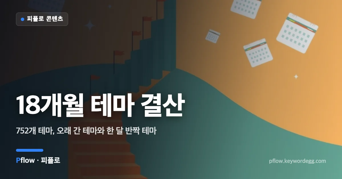 꾸준히 오르는 계단형 막대그래프와 한 번 솟았다 떨어지는 막대로 오래 간 테마와 반짝 테마를 비교한 일러스트