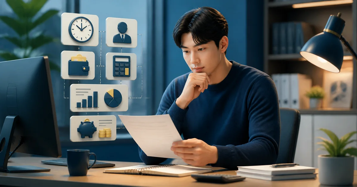 209시간 월 환산과 공제항목을 살펴보는 근로자