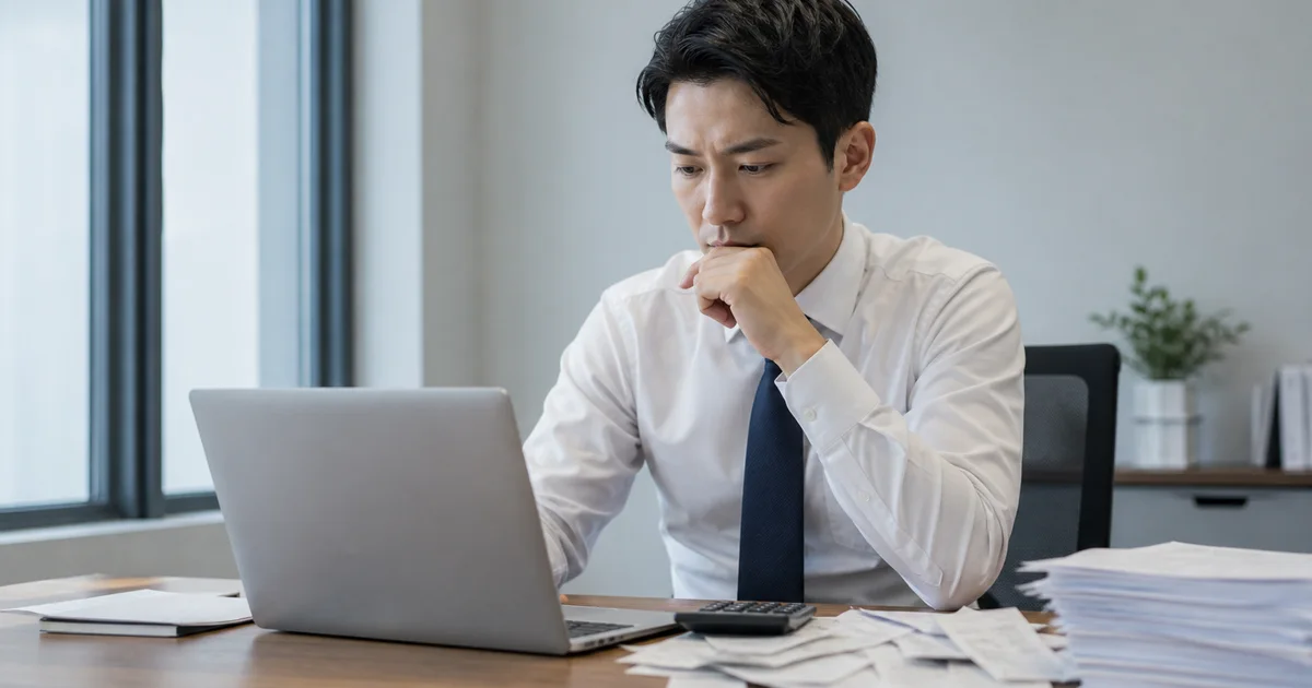 직장인이 연말정산 환급 예상액을 확인하는 모습