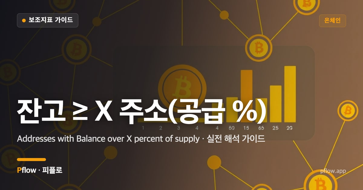 잔고 ≥ X 주소(공급 %)(Addresses with Balance over X percent of supply) 보는법 — 온체인 지표 가이드